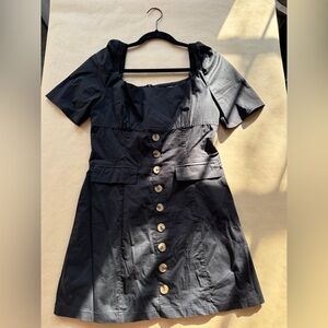 Elegant Black Button-Down Dress
